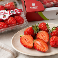 K-BERRY Korean strawberries served on a plate for desserts and fruit platters