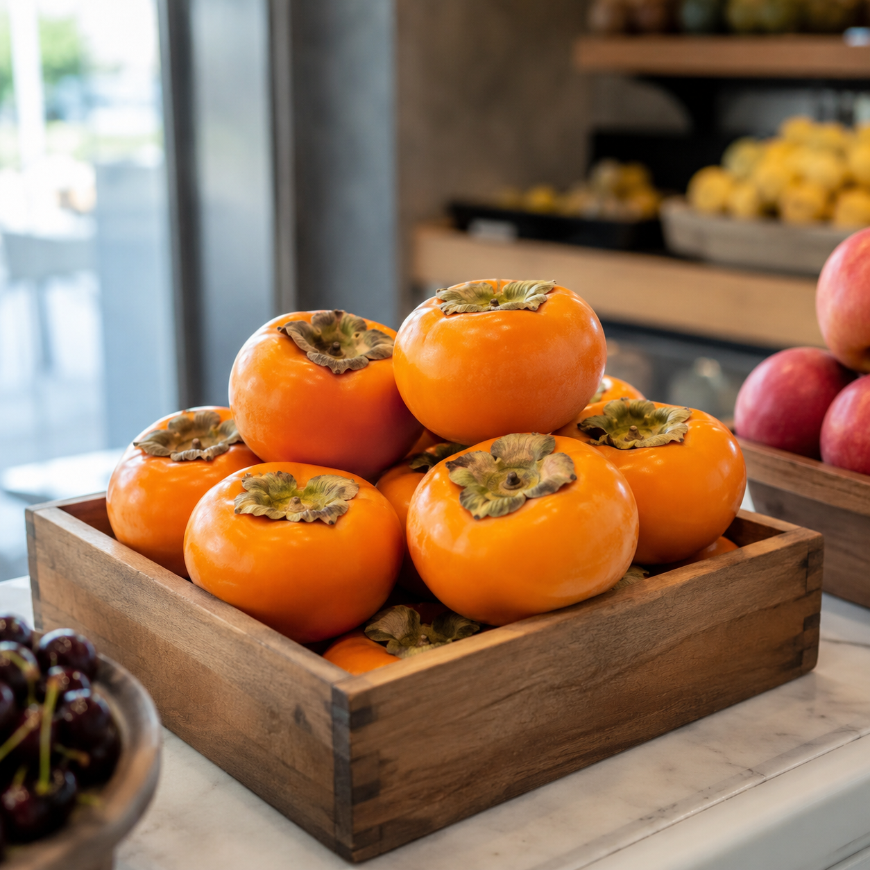 Kaki Japanese persimmon suitable for fresh snacking, salads and fruit platters
