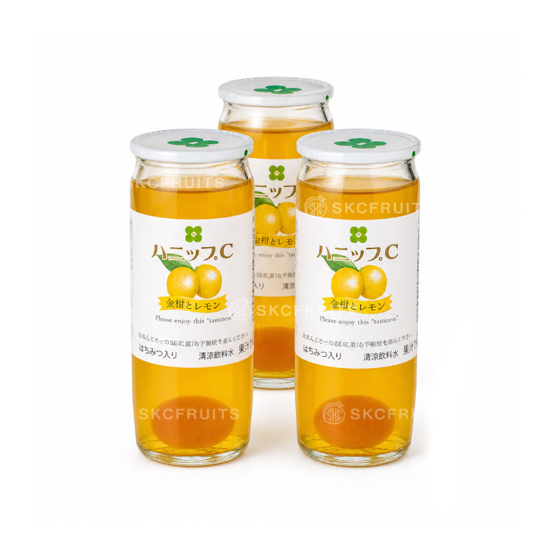 Refreshing Japanese kinkan kumquat and lemon juice can
