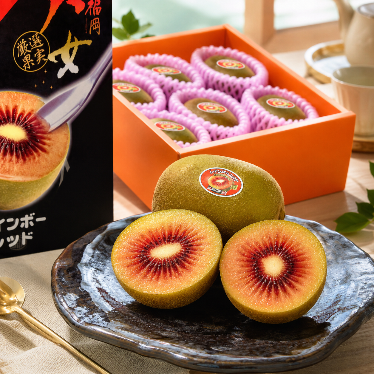 Kiwi in Japanese レインボーレッドキウイ from Fukuoka Yame