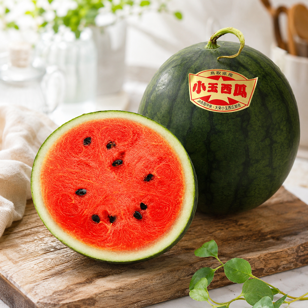 Kodama suika fruit platter with chilled watermelon slices