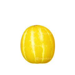 Korean golden chamoe melon with bright yellow skin and white stripes