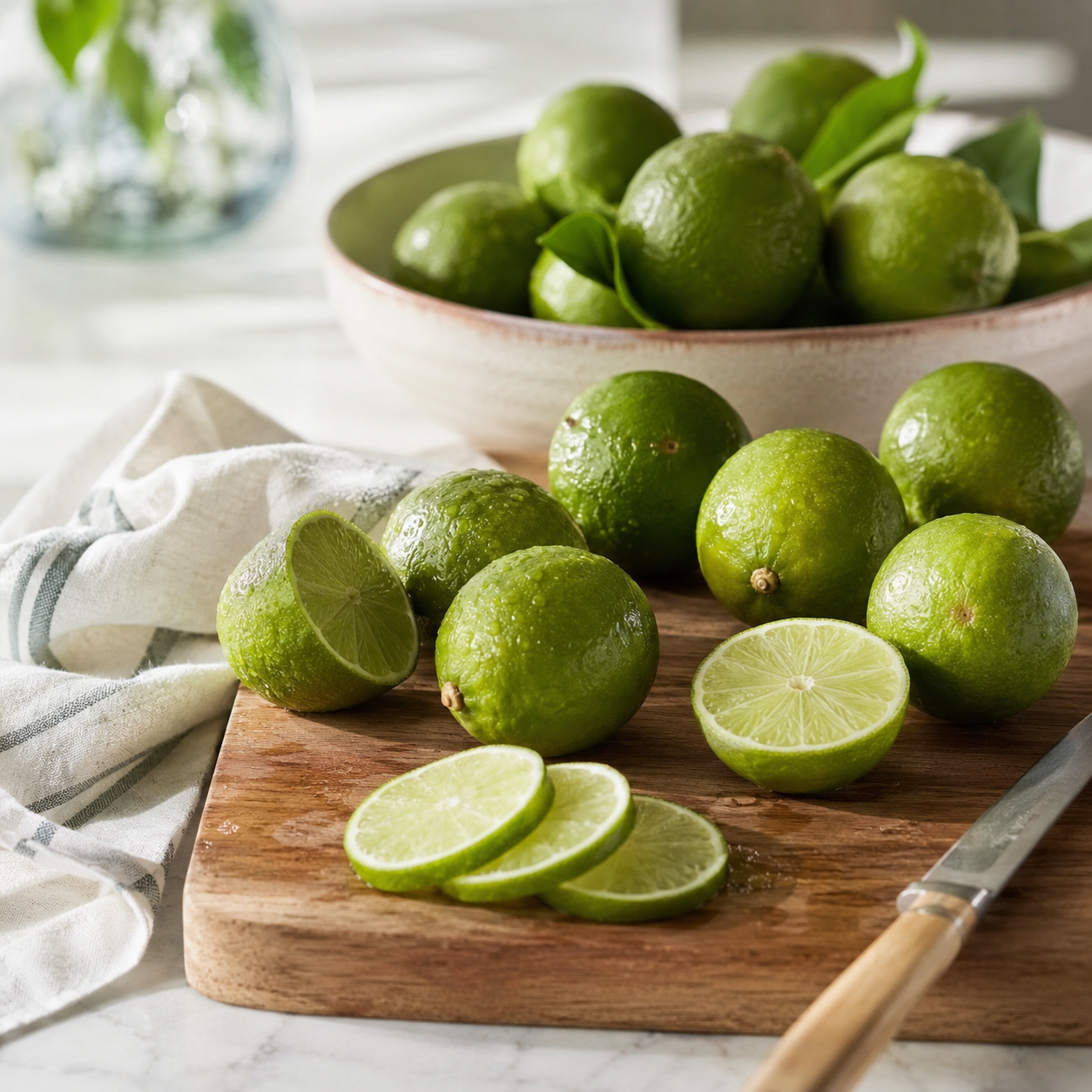 Lime and calamansi comparison with fresh Vietnamese key lime