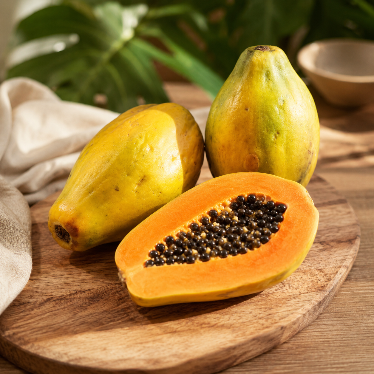 Local fruits papaya Singapore with ripe tropical fruit appearance