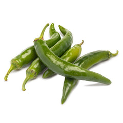 Long Green Chilli with smooth slender green chilli peppers