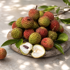 Lychee Chinese fruit basket with sweet juicy Lou Mai Chee lychees