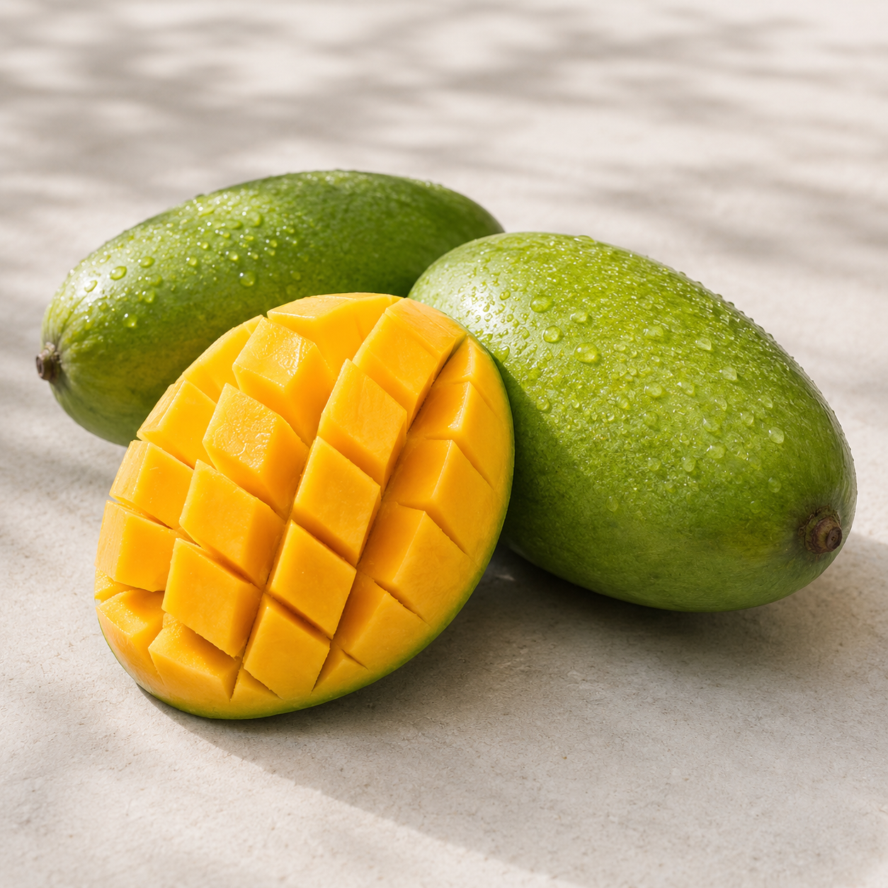 Mangga Alpukat mango eaten avocado style with a spoon