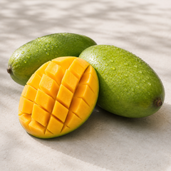 Mangga Alpukat mango eaten avocado style with a spoon