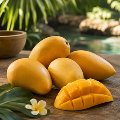 mango milkshake mango puree and mango sorbet using ripe Susu Mango