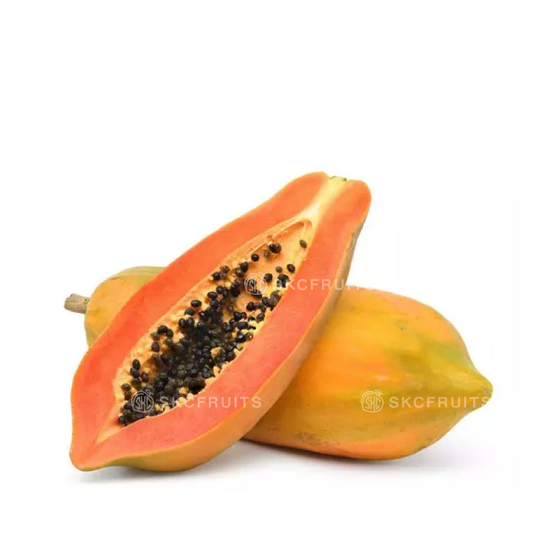 Milk Papaya from Taiwan with green to yellow tropical fruit skin