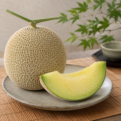 Musk melon Japan fruit with smooth green flesh and sweet aroma