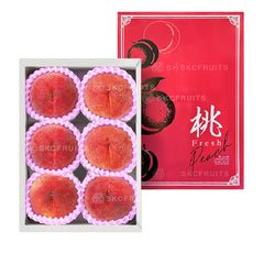 Nagano seasonal white peach gift box from Japan with six peaches
