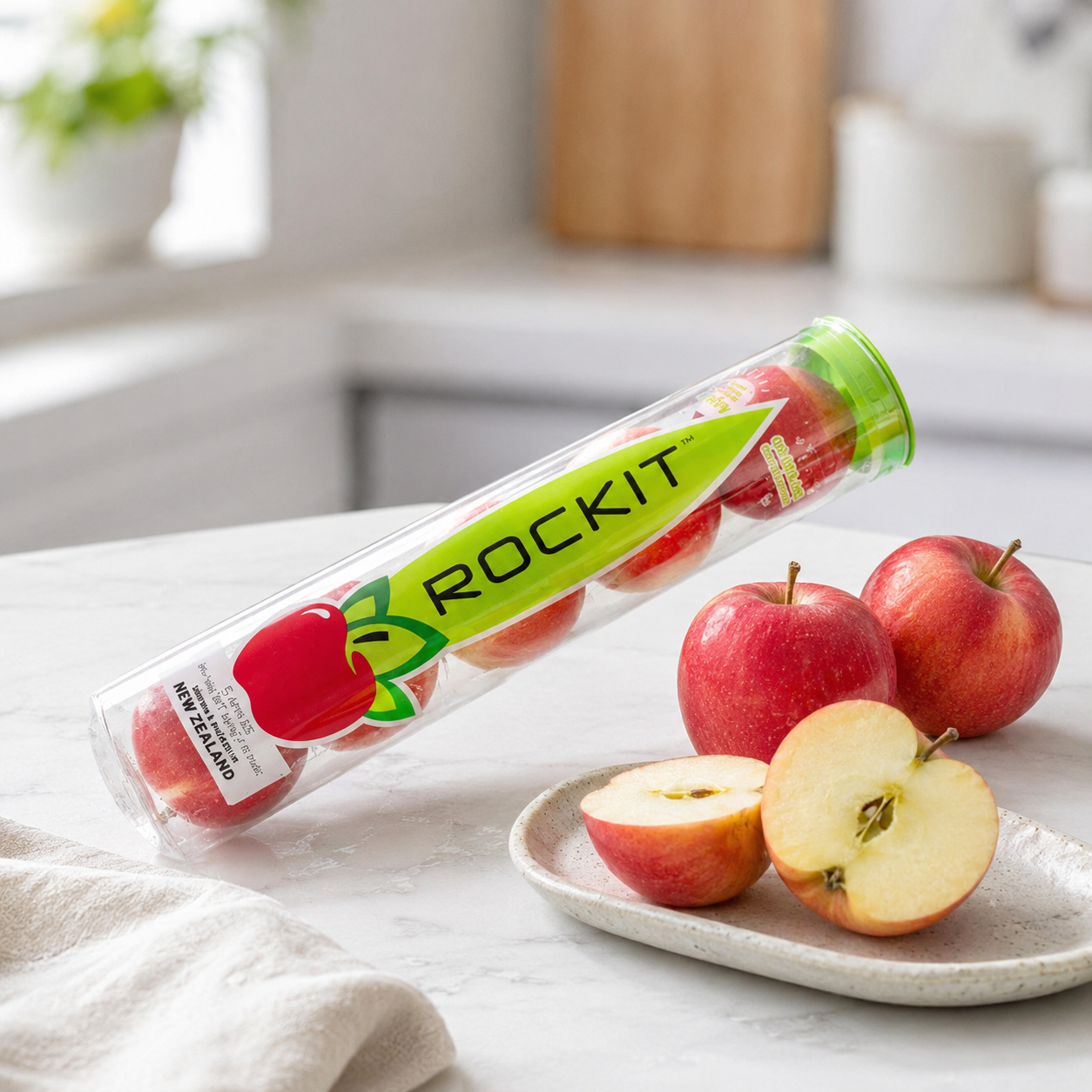 Mini Rockit apples 1 tube containing 4 to 5 pieces snack pack for kids and office fruit breaks