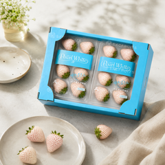 Pearl White Strawberry from Japan for gifting and desserts
Cut strawberries using rare white fruit for premium presentation