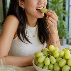 Fresh green seedless grapes from Peru for snacking and fruit platters