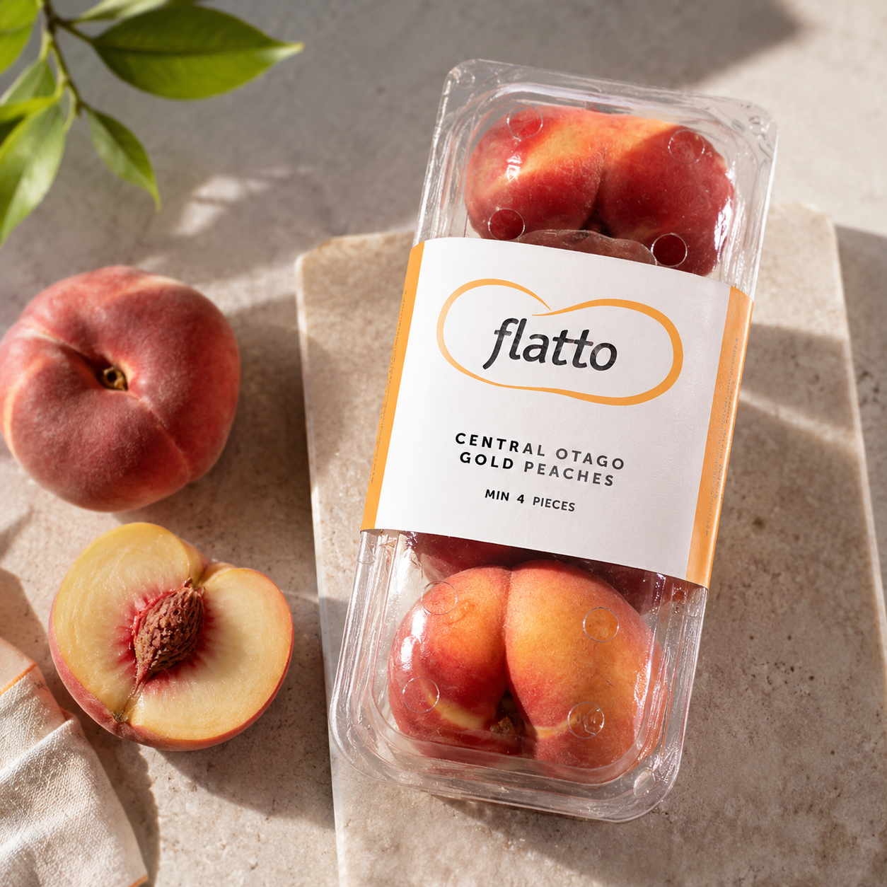 Pink gold peach appearance with yellow orange skin and red blush
