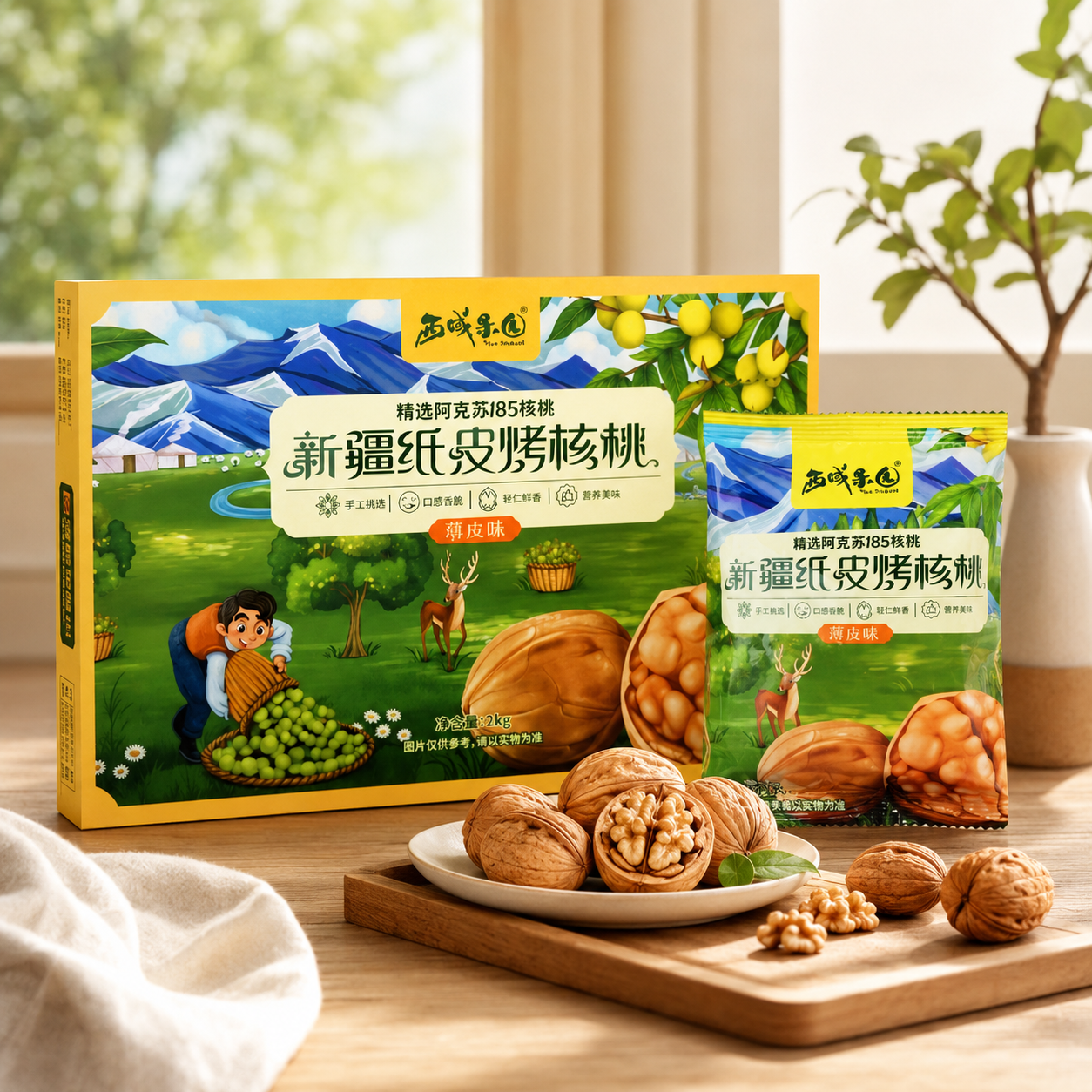Pre-cracked walnuts for easy opening and convenient roasted walnut snacks