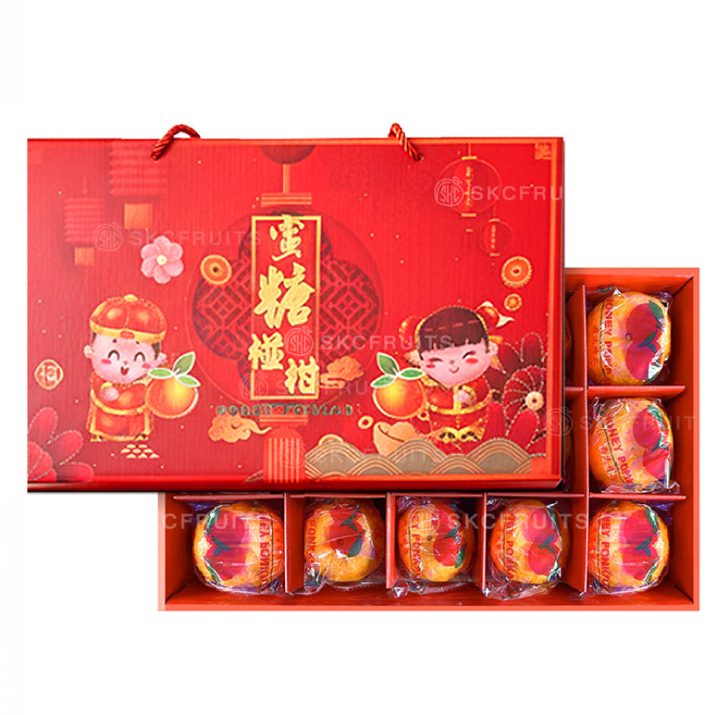 Premium Honey Ponkan Orange 蜜糖椪柑 40pcs in festive citrus packaging
