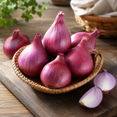 Purple onion and red onion style small shallots for sambal curries and stir-fries