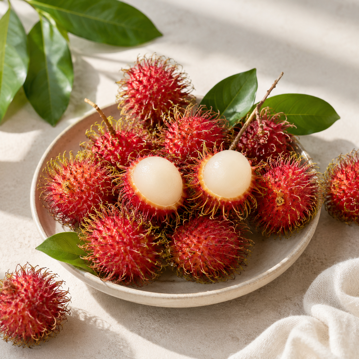Spiky fruit rambutan from Southeast Asia