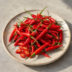 Red chilli padi with fiery heat for Asian cooking and condiments