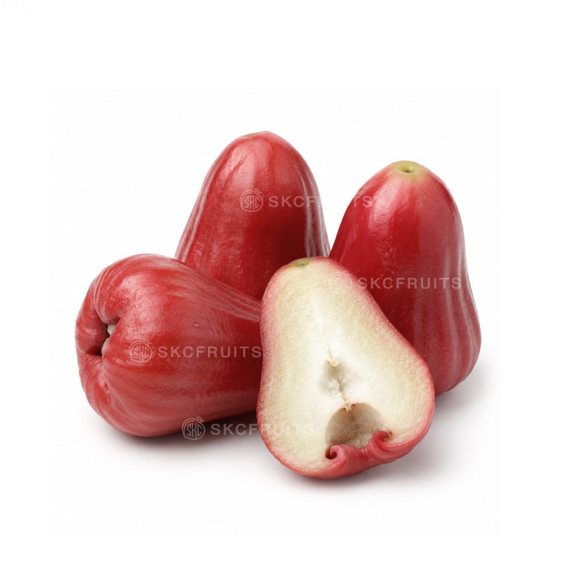 Fresh Red Jambu in Singapore with glossy red waxy skin