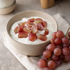 Red lychee flavour grapes served on a fresh fruit platter