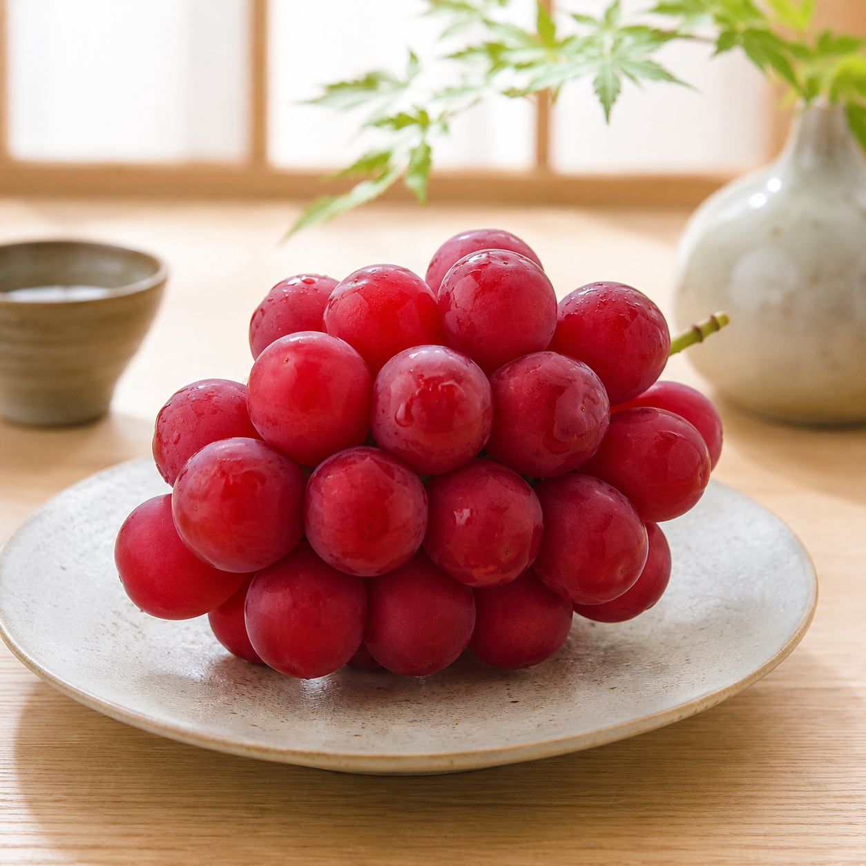 Red ruby grapes from Japan with luxury fruit presentation