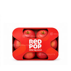 Fresh Red Pop apple with glossy red-blushed skin and crisp texture