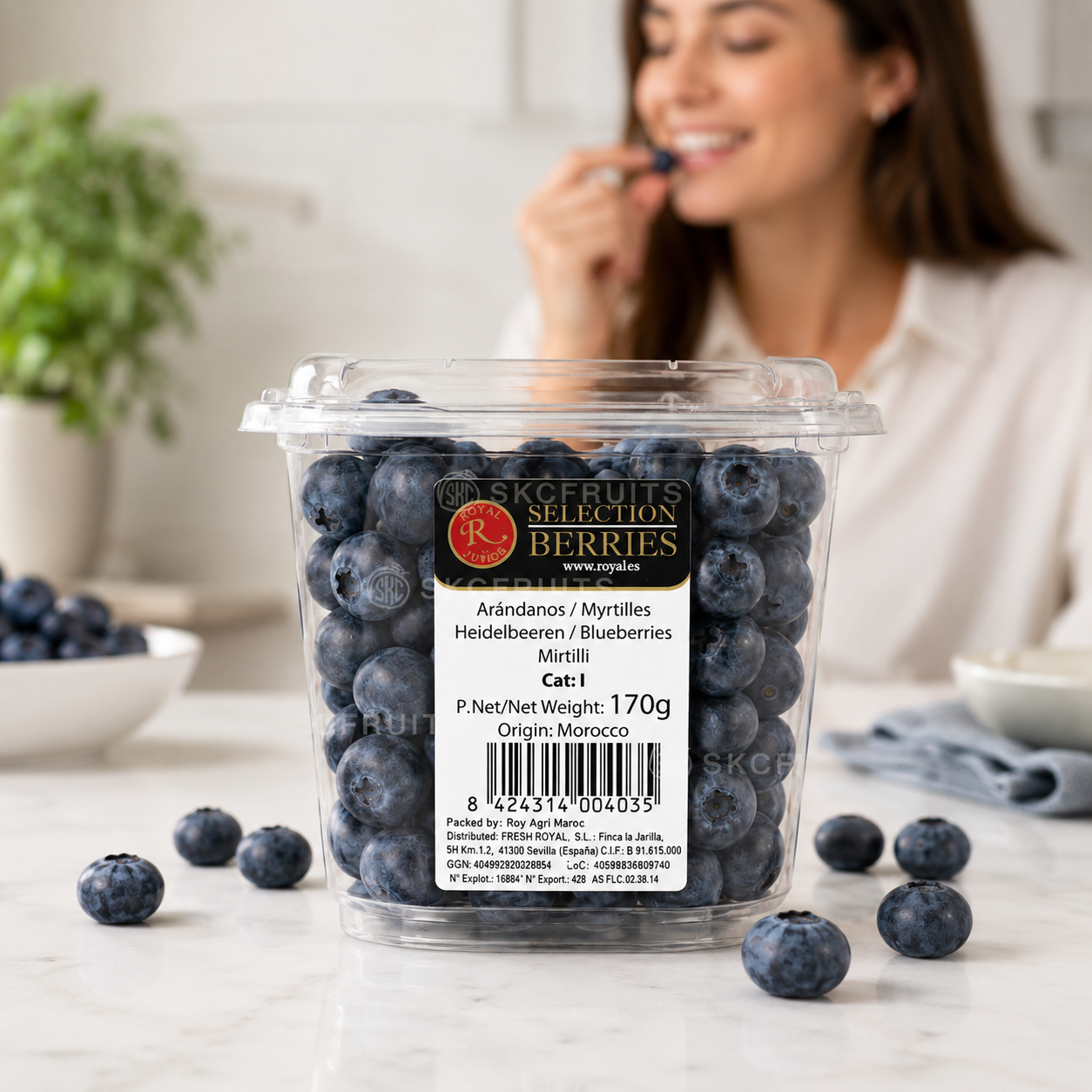 Royal Selection Berries Morocco Blueberries packshot for SKC Fruits Singapore