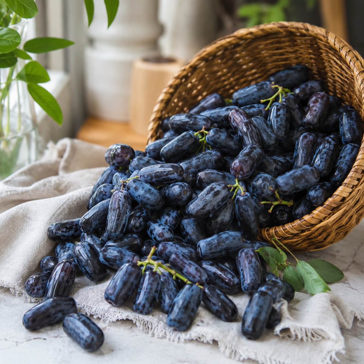 Sapphire grapes served on a fresh fruit platter