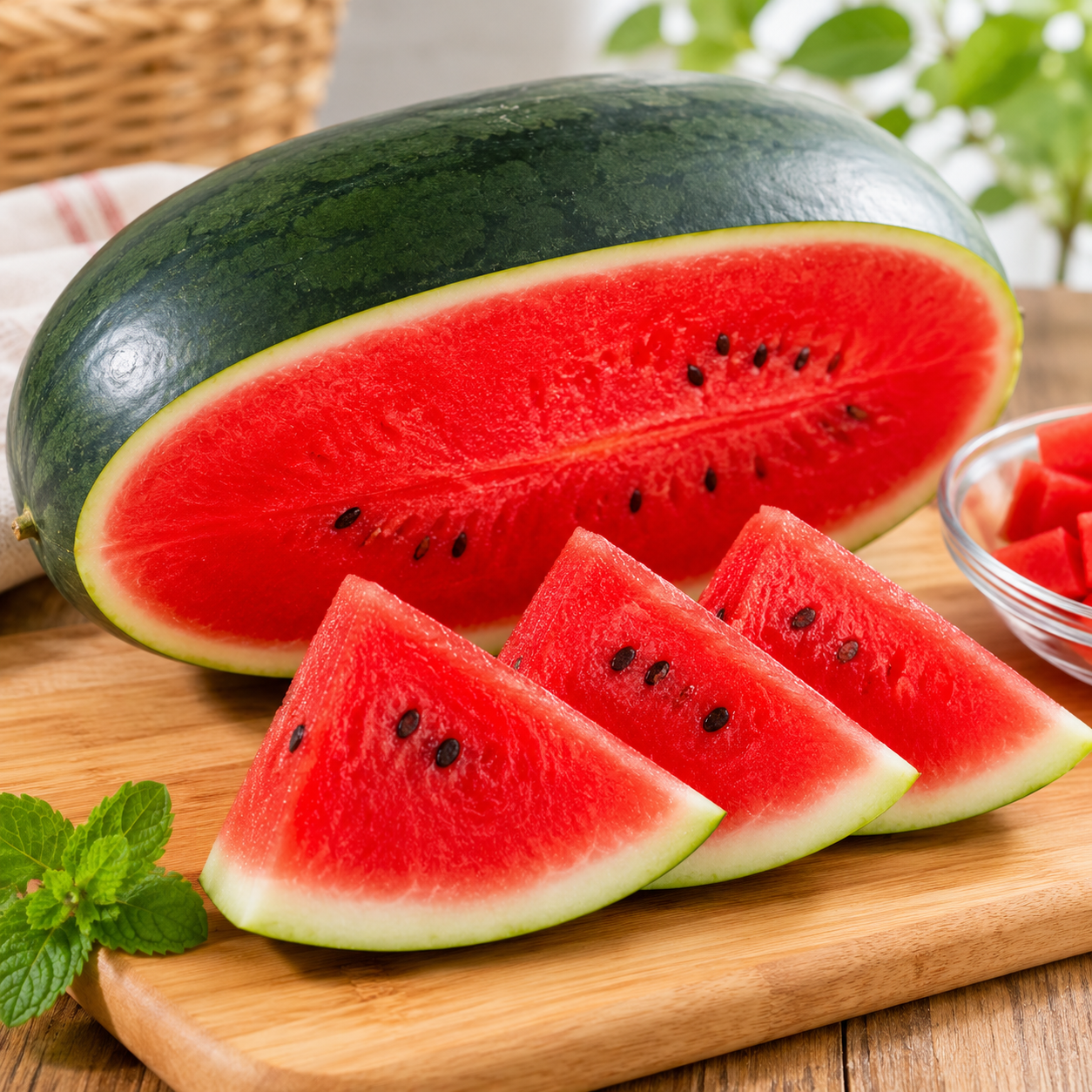 seeded Black Beauty Watermelon with natural black seeds