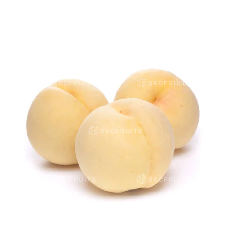 Shirobijin White Peach Singapore with pale Japanese peaches in nets