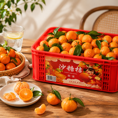 Small oranges from China with fragrant juicy mandarin segments