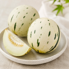 Snow melon fruit platter with chilled Honey Cloud Melon slices