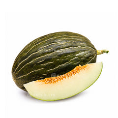 Spanish Sapo Melon with mottled green toad skin rind