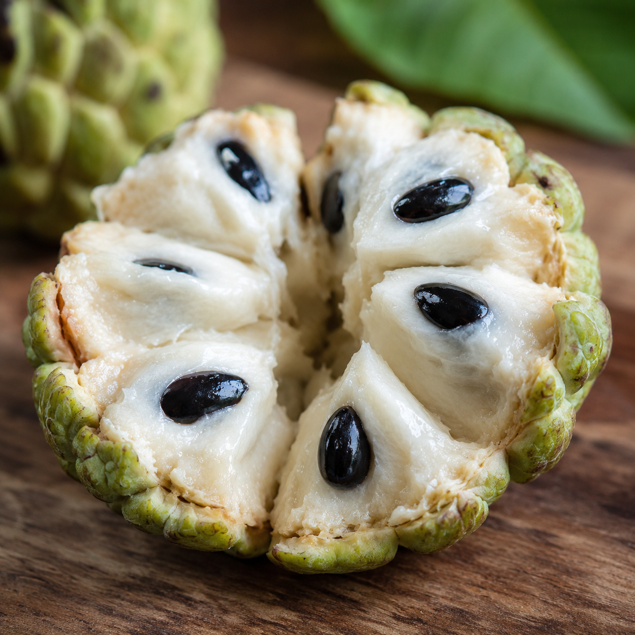 Sugar apple fruit served fresh as a tropical dessert
