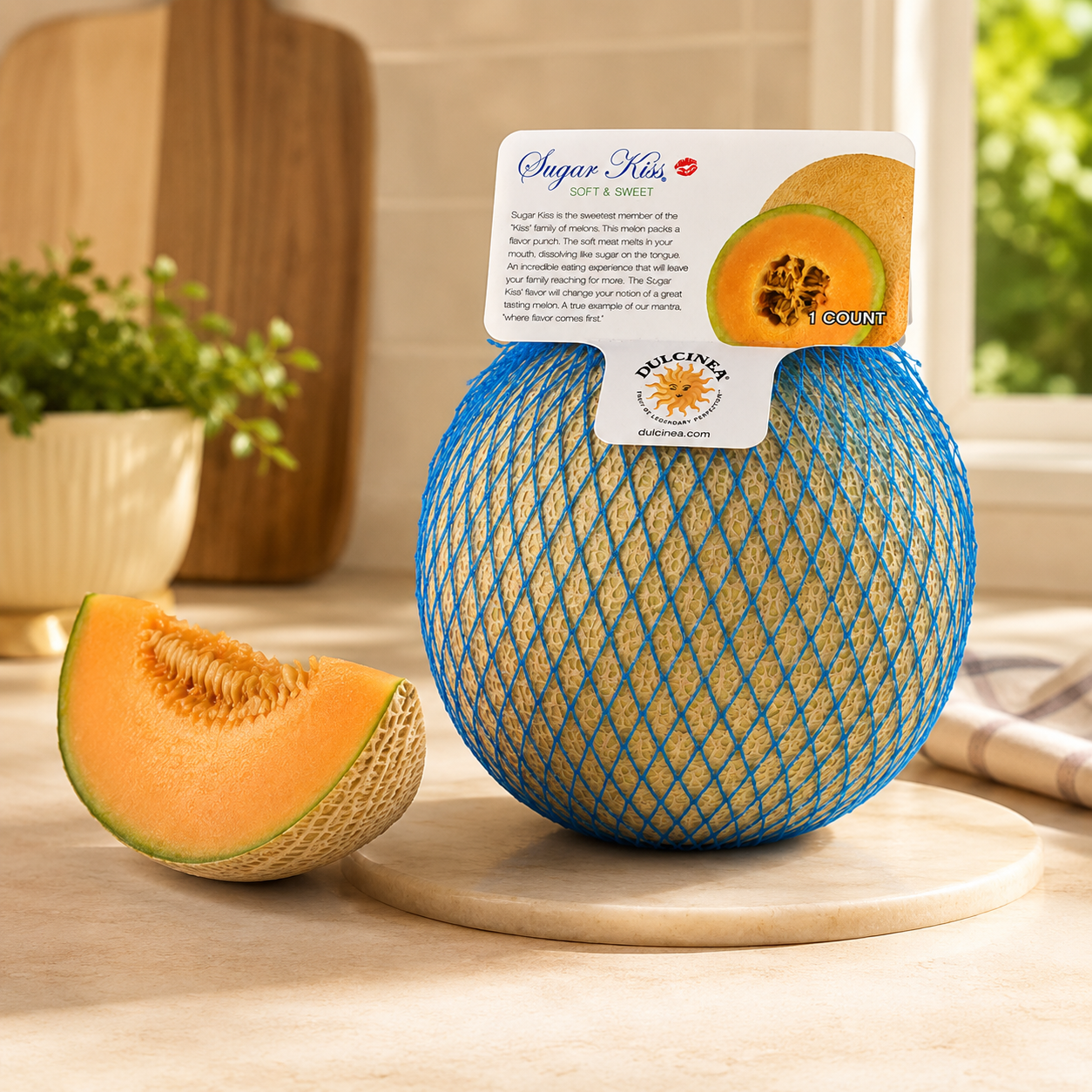 Sugar Kiss Melon fruit platter with chilled melon slices