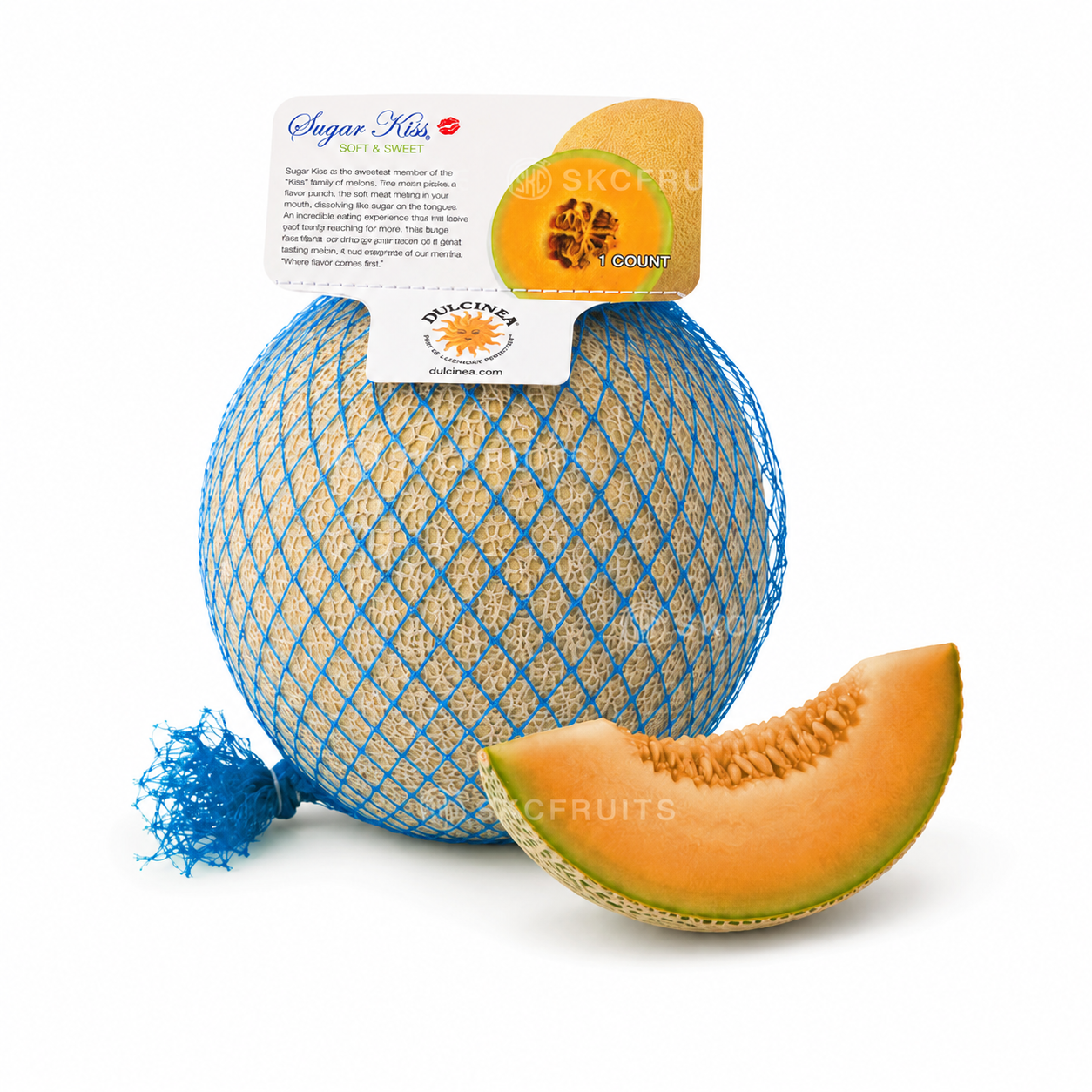 Sugar Kiss Melon with beige netted rind and sweet aroma