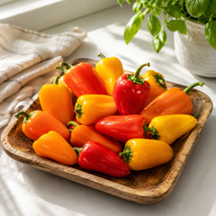 Sweet peppers in small colourful format for salads roasting and dips