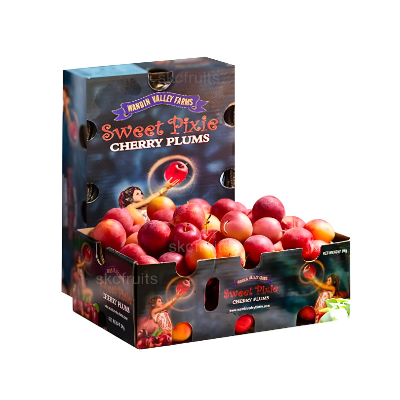 Sweet Pixie Cherry Plums from Australia by Wandin Valley Farms Pixie plums with red skin and yellow amber flesh