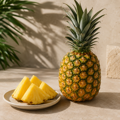 Fresh pineapple from Taiwan with fragrant tropical aroma