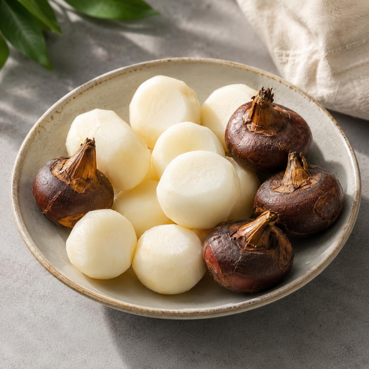 Crisp water chestnuts for homemade water chestnut drink