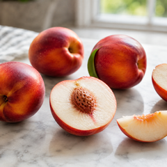 White Nectarine fruit platter with fresh sliced stone fruit