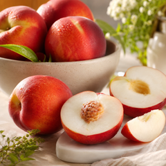 White and yellow nectarine Australia fruit with smooth peach skin