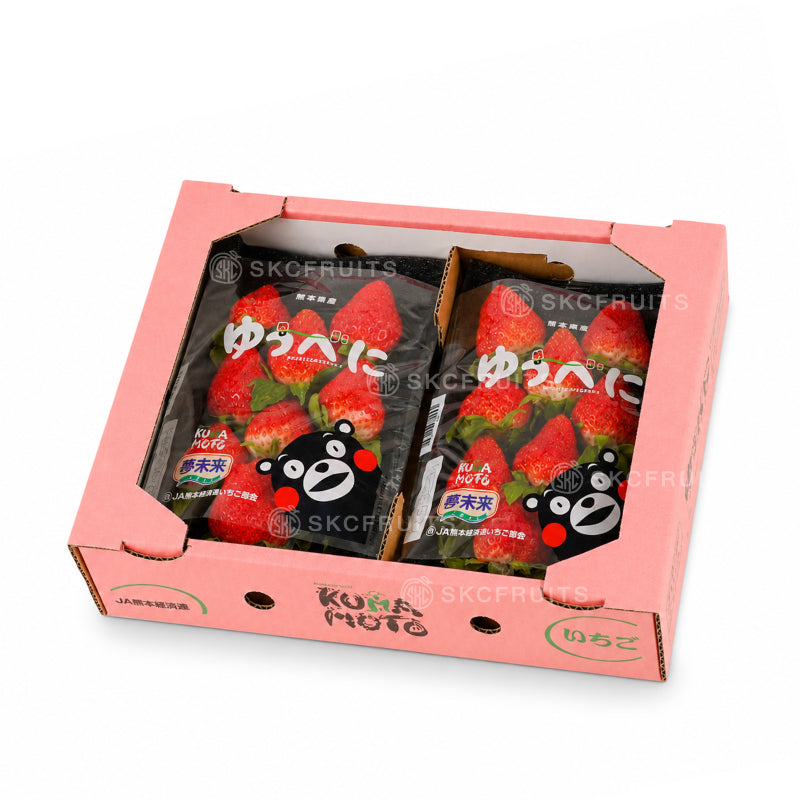 Premium Kumamoto Yubeni strawberry with bright red colour