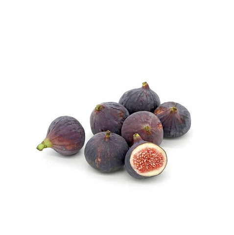 Freshly picked ripe seven brown fig on white background