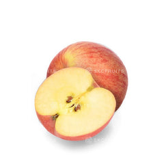 China Fuji Apple with bright red stripes with a creamy yellow flesh