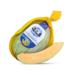 Fresh Hami melon in Singapore with yellow skin and green markings