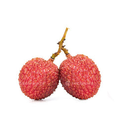 Fresh small seed lychee with pink red textured shell